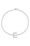 Effy Sterling Silver Diamond Initial Bracelet In Silver/ E