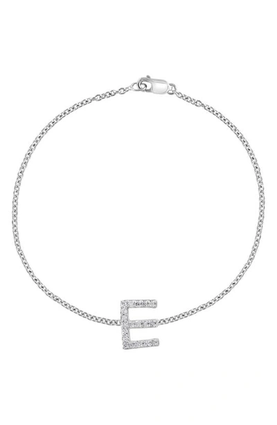 Effy Sterling Silver Diamond Initial Bracelet In Silver/ E