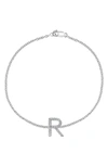 Effy Sterling Silver Diamond Initial Bracelet In Silver/ R