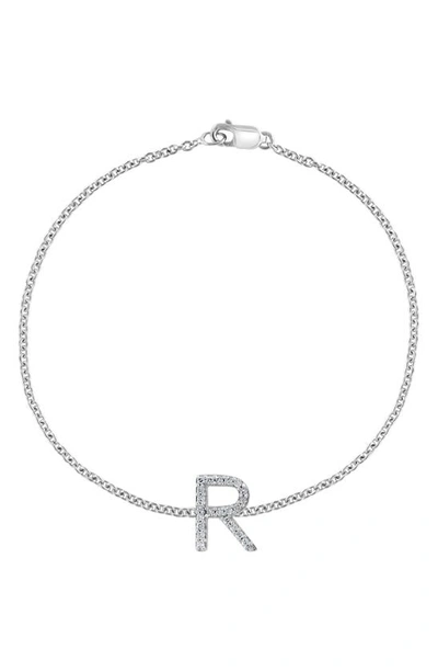 Effy Sterling Silver Diamond Initial Bracelet In Silver/ R