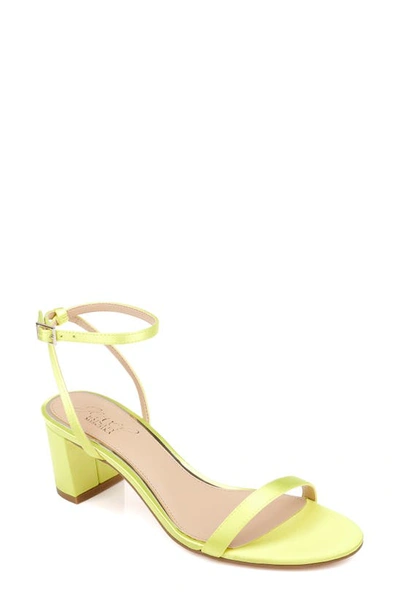 Jewel Badgley Mischka Danni Ii Ankle Strap Sandal In Neon Lime Satin