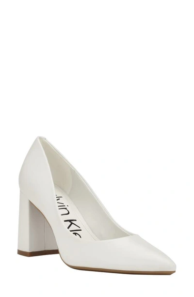 Calvin Klein Jasmine Pointed Toe Pump In White 140