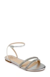 Jewel Badgley Mischka Roslyn Ankle Strap Sandal In Silver Metallic