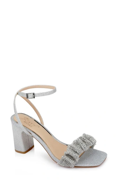 Jewel Badgley Mischka Rita Sandal In Silver Glitter