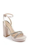 Jewel Badgley Mischka Rochel Platform Sandal In Champagne Satin