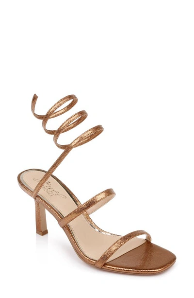 Jewel Badgley Mischka Reina Sandal In Bronze Texture Metallic