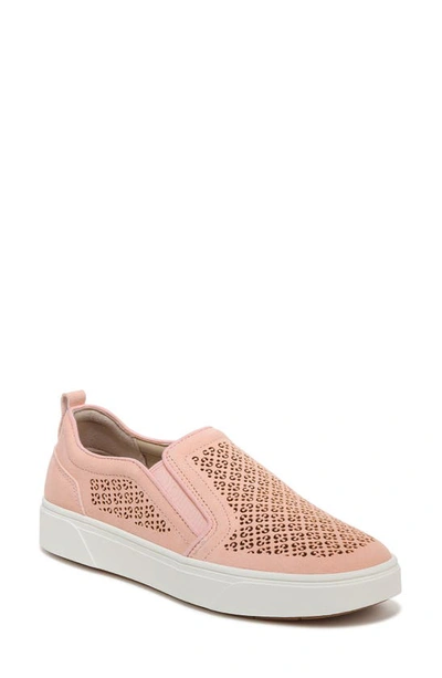 Vionic Kimmie Perforated Suede Slip-on Sneaker In Roze