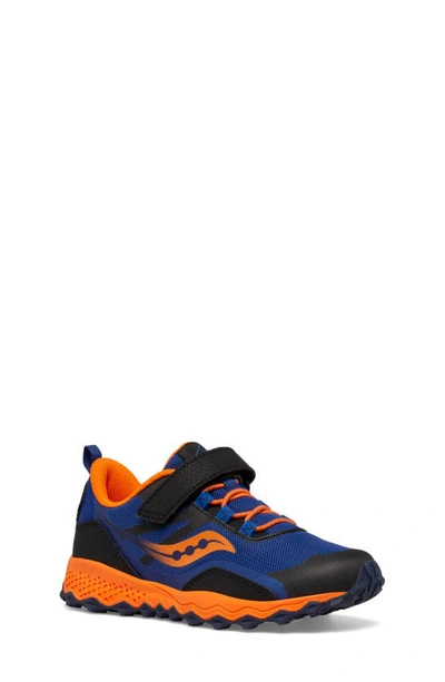 Saucony Kids' Peregrine 12 A/c Water Repellent Hiking Sneaker In Navy/ Orange