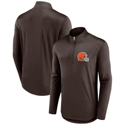 Fanatics Branded Brown Cleveland Browns Tough Minded Quarter-zip Top