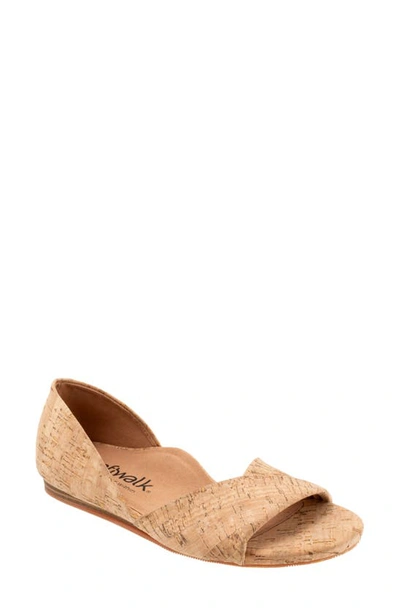 Softwalk Cypress Open Toe Flat In Natural Cork