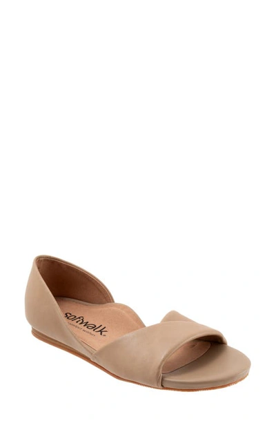 Softwalk Cypress Open Toe Flat In Beige