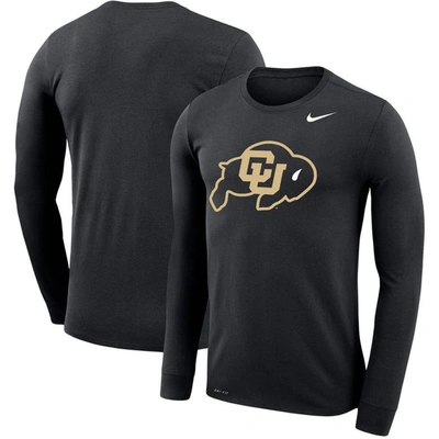 Nike Men's  Black Colorado Buffaloes Big And Tall Primary Logo Legend Performance Long Sleeve T-shirt
