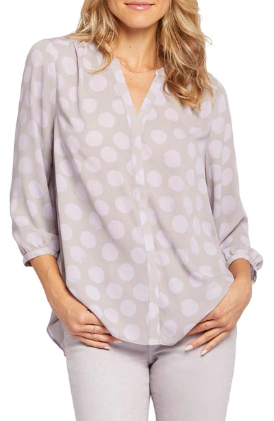 Nydj High-low Crepe Blouse In Madeline Dots