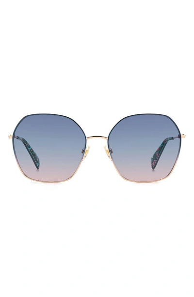 Kate Spade Kenna 57mm Square Sunglasses In Blue/blue Grad Pink