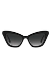 Kate Spade Amelie 54mm Gradient Cat Eye Sunglasses In Black/black Gradient