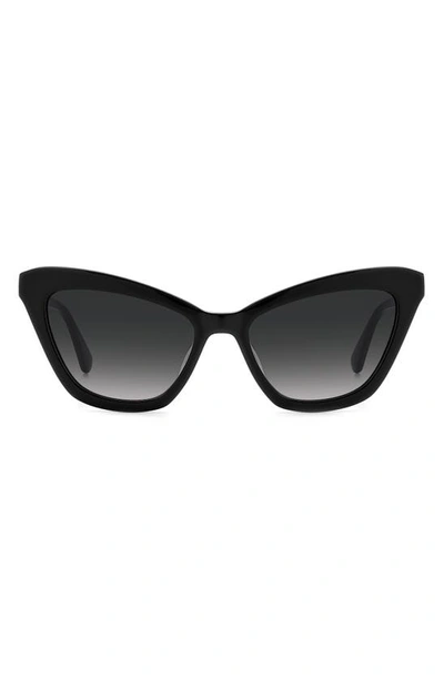 Kate Spade Amelie 54mm Gradient Cat Eye Sunglasses In Black/black Gradient