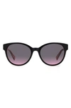 Kate Spade Nathalie 55mm Gradient Round Sunglasses In Black/ Grey Pink