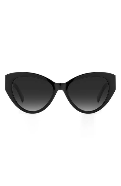 Kate Spade Paisleigh 55mm Gradient Cat Eye Sunglasses In Black/black Polarized Gradient