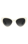 Kate Spade Paisleigh 55mm Gradient Cat Eye Sunglasses In White/ Grey Shaded