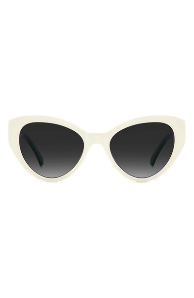 Kate Spade Paisleigh 55mm Gradient Cat Eye Sunglasses In White/ Grey Shaded