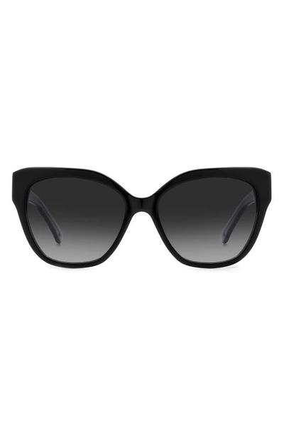 Kate Spade Savanna 57mm Gradient Cat Eye Sunglasses In Black/ Grey Shaded