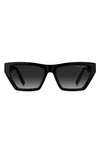 Marc Jacobs 55mm Gradient Cat Eye Sunglasses In Black Grey Shaded