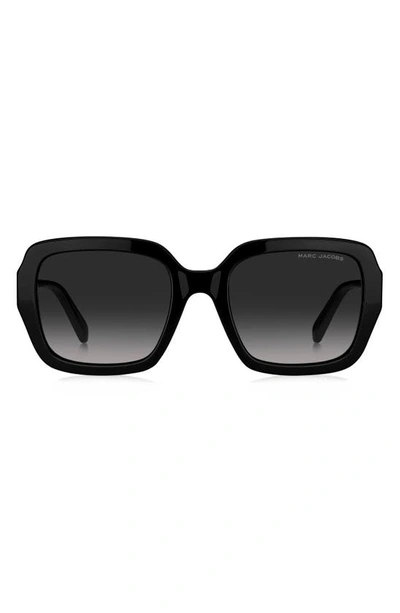 Marc Jacobs 54mm Gradient Square Sunglasses In Black/black Gradient