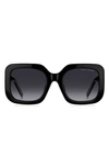 Marc Jacobs 53mm Gradient Square Sunglasses In Black Grey/ Gray Polar