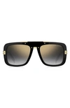 Marc Jacobs 55mm Gradient Rectangle Sunglasses In Black/ Gray Polar