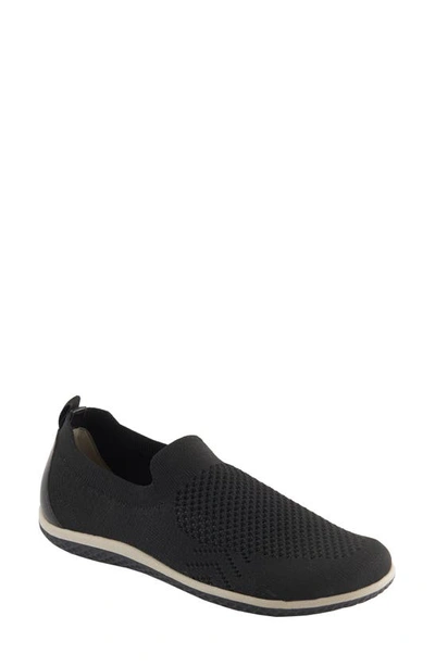 David Tate Gossip Slip-on Sneaker In Black Fabric