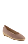 David Tate Stroll Espadrille Flat In Taupe Fabric