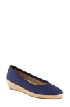 David Tate Stroll Espadrille Flat In Navy Fabric