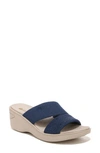 Bzees Dynasty Bright Wedge Sandal In M Blue Rhinestone Fabric