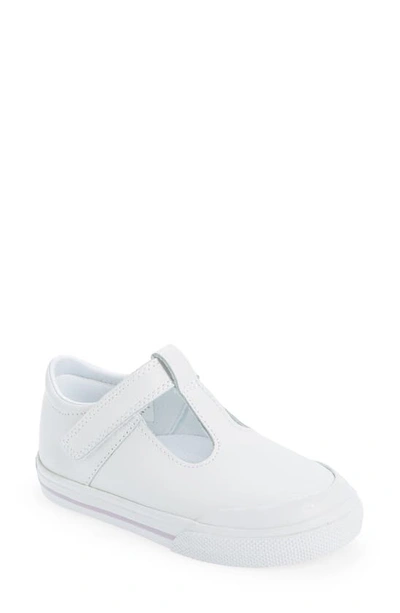 Footmates Kids' Drew Mary Jane Sneaker In White Leather