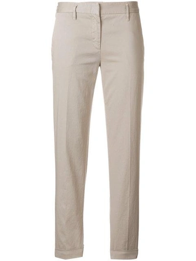 Aspesi Cropped Chino Trousers In Grey