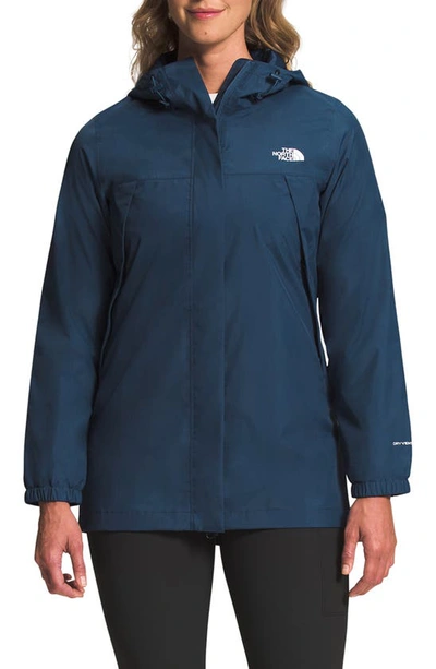 The North Face Antora Waterproof Hooded Parka In Blue