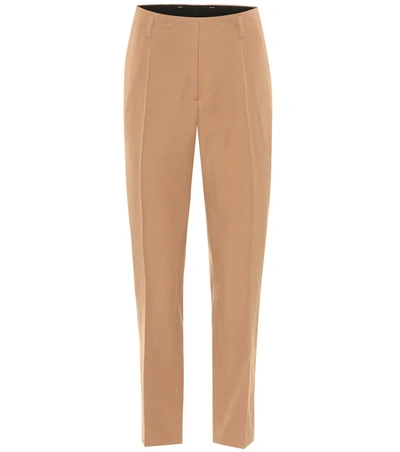 Dries Van Noten Cropped Wool Trousers In Beige