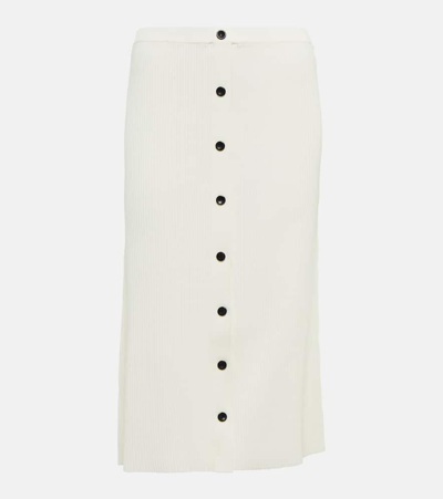 Proenza Schouler Off-white  White Label Button Midi Skirt In Cream