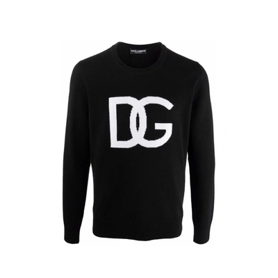 Dolce & Gabbana Logo Wool Sweater In Black