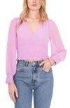 1.state Smocked Waist Blouse In Purple