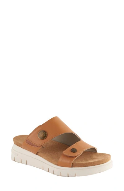 David Tate Elena Wedge Slide Sandal In Honey Calf