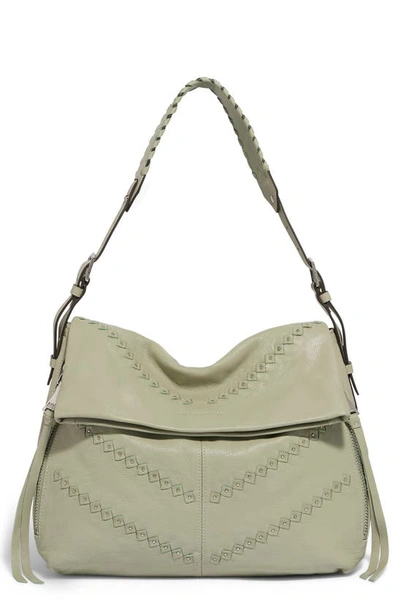 Aimee Kestenberg Bali Double Entry Leather Hobo In Tea Tree Chevron