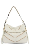 Aimee Kestenberg Bali Double Entry Leather Hobo In Vanilla Ice Almond Chevron