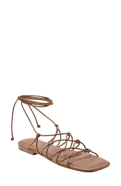 Marc Fisher Monnie Ankle Wrap Sandal In Brown