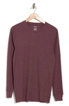 Abound Crew Neck Long Sleeve Thermal Top In Burgundy Royale
