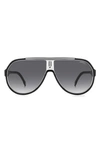 Carrera Eyewear 64mm Oversize Gradient Aviator Sunglasses In Black White/ Grey Shaded