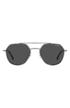 Carrera Eyewear 53mm Round Sunglasses In Dark Ruth/ Grey