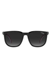 Carrera Eyewear 54mm Rectangular Sunglasses In Black Grey Shaded