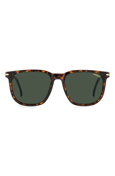 Carrera Eyewear 54mm Rectangular Sunglasses In Havana/ Green