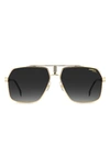 Carrera Eyewear 62mm Oversize Gradient Navigator Sunglasses In Black Gold/ Grey Shaded